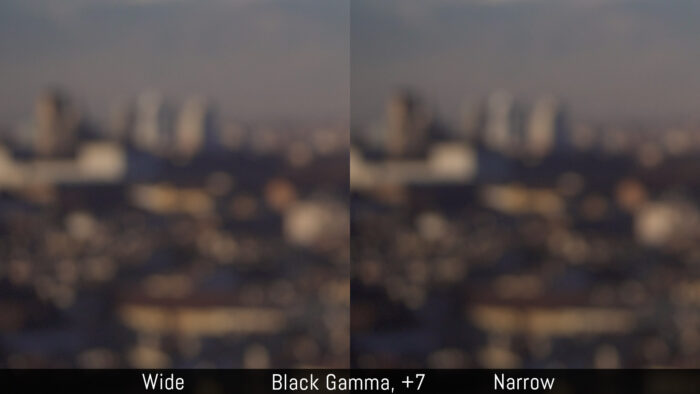 Comparison between Wide and Narrow with Black Gamma +7